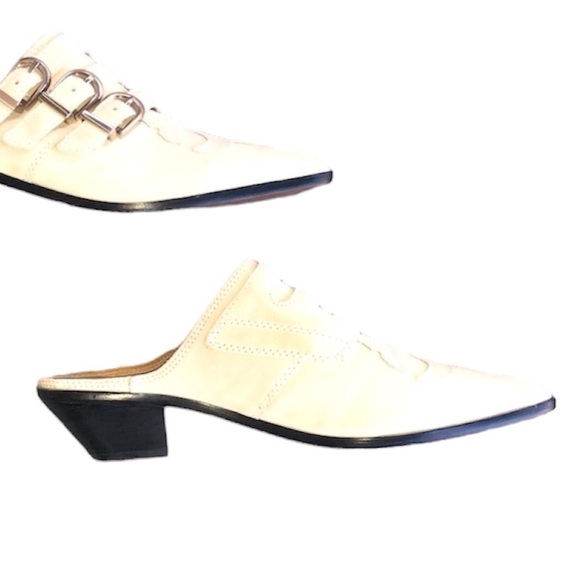 NWOT Joie Cabery Western Block Heel Slip-On Mule Loafer Slides size 8.5 - Picture 10 of 15